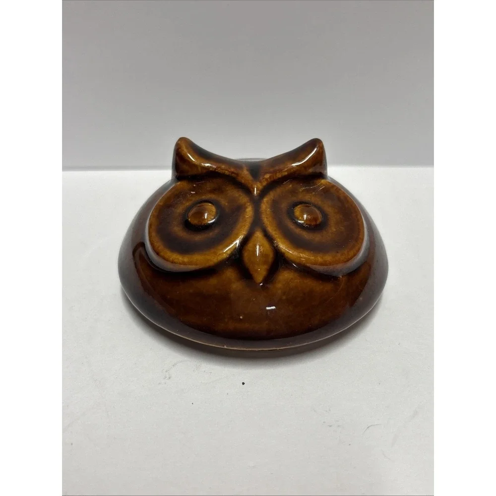 Owl Ceramic Ashtray Fairy Garden glazed glossy finish 4 inches tall K Cool brand